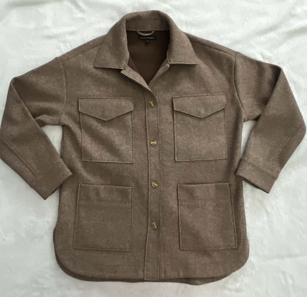 Banana Republic Brown 4-Pocket Super Soft Shirt Jacket Shacket Size S